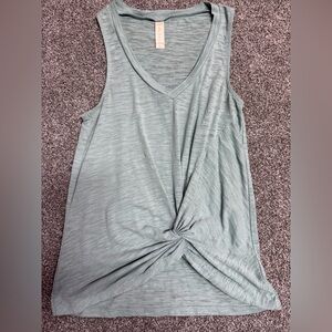 Altar'd State V-Neck Twist Knot Tank Top - Light Blue